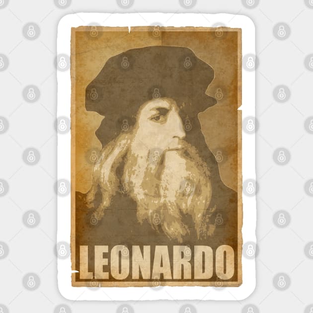 Leonardo Da Vinci Propaganda Poster Pop Art Sticker by Nerd_art